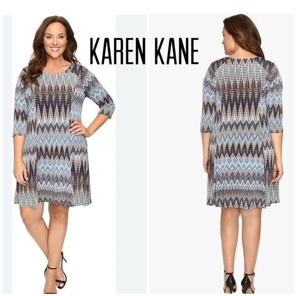 NWT Karen Kane Dress Womens 0X (XL) 3/4 Sleeve Pullover - Picture 15 of 15